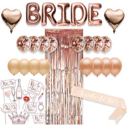 Happy Goods Bride to Be - Vrijgezellenfeest Versiering - 38 Stuks - Rosé Goud (38 stuks)