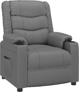 vidaXL Fauteuil verstelbaar kunstleer grijs