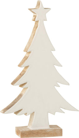 J-Line kerstboom Mango - hout - wit - large