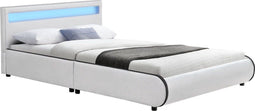 Juskys Sevilla - Bedframe - LED Verlichting - 140 x 200 cm - Wit