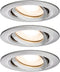 Paulmann Nova Plus - LED-Inbouwspots - Dimbaar - GU10 - Geborsteld staal (set van 3)