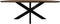 Eettafel Fishbone - 200x100x76 - Naturel/zwart - Eiken/metaal