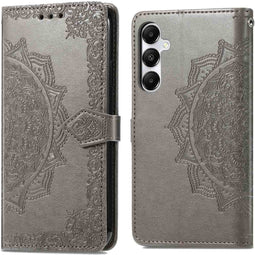 iMoshion Hoesje Geschikt voor Samsung Galaxy A35 Hoesje Met Pasjeshouder - iMoshion Mandala Bookcase - Grijs