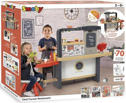 Smoby Restaurant keuken - Speelkeuken met 70 accessoires - Hoogte werkblad 50-58 cm