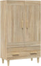 vidaXL - Hoge - kast - 70x31x115 - cm - bewerkt - hout - sonoma - eikenkleurig