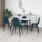 vidaXL - Eetkamerstoelen - 4 - st - fluweel - blauw