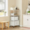 SoBuy Keukenkast - Keukenwagen - 3 vakken - Wit - 60x115x40 cm