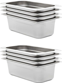 vidaXL - Gastronormbakken - 8 - st - GN - 1/3 - 100 - mm - roestvrij - staal