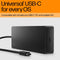HP 9H0H9AA#ABB - USB-C dockingstation - 150 mm breedte - kleurloos