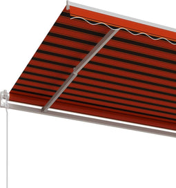 vidaXL - Luifel - automatisch - uittrekbaar - 450x350 - cm - oranje - en - bruin