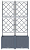 vidaXL - Tuinbak - met - Trellis - 2 - stuks - Lichtgrijs - 80x40x143 - cm