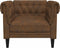 vidaXL Fauteuil Chesterfield-stijl stof bruin