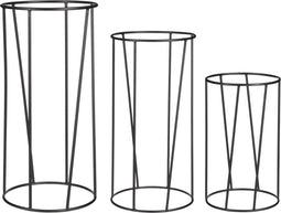 Mica Decorations Cira Plantenstandaard - H70xØ34cm - Zwart - Set van 3