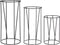 Mica Decorations Cira Plantenstandaard - H70xØ34cm - Zwart - Set van 3
