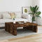 vidaXL - Salontafel - 100x100x35 - cm - bewerkt - hout - gerookt - eikenkleurig