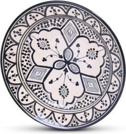 Safaary - Marokkaanse Bord Zwart Nakhil Ø 24 x 6.5cm
