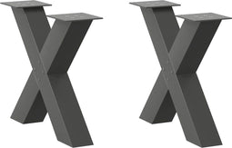 vidaXL - Salontafelpoten - 2 - st - X-vormig - 60x(42-43) - cm - staal - antraciet