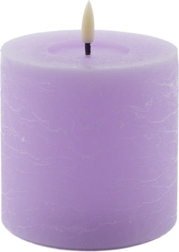 led kaars rustic lavendel 10x10cm