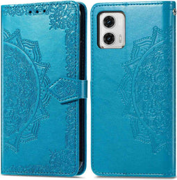 iMoshion Hoesje Geschikt voor Motorola Moto G73 Hoesje Met Pasjeshouder - iMoshion Mandala Bookcase - Turquoise
