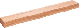 vidaXL - Wandschap - 80x10x6 - cm - behandeld - massief - eikenhout - lichtbruin