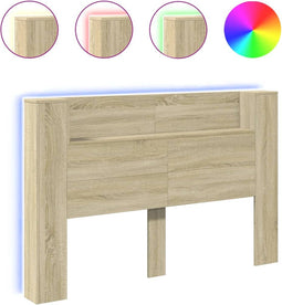 vidaXL - Hoofdbordkast - met - LED - 160x16,5x103,5 - cm - sonoma - eikenkleurig