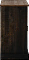 vidaXL - Dressoir - HALDEN - schuifdeur - zwart - 80x40x80 - cm - massief - hout - grijs