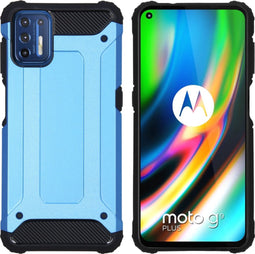 iMoshion Hoesje Geschikt voor Motorola Moto G9 Plus Hoesje - iMoshion Rugged Xtreme Backcover - Lichtblauw