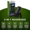 Exortus® PowerCrank - LED Zaklamp & Noodradio Dynamo 5-in-1 - Powerbank AM/FM Radio Zwart & Grijs