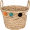 Atmosphera Kids Opbergmand uit riet met pompons Ø40x26cm - Beige