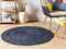 KOYUNLU - Laagpolig vloerkleed - Donkerblauw - ø 120 cm - Jute