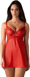 Obsessive - Aliosa Chemise & String - Rood