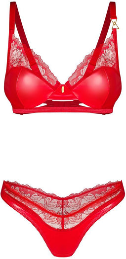 Obsessive - Aliosa Lingerie set - 2XL/3XL - Rood