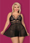 Obsessive Babydoll & String - Erotische Babydoll - Maat XXL - Zwart