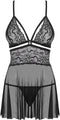 Obsessive Babydoll & String - Erotische Babydoll - Maat XXL - Zwart