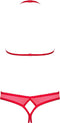 Obsessive BH met Open Cups en Open Kruis String- Erotische Lingerieset - Maat L/XL - Rood