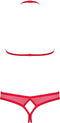 Obsessive BH met Open Cups en Open Kruis String- Erotische Lingerieset - Maat L/XL - Rood