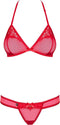 Obsessive BH met Open Cups en Open Kruis String - Erotische Lingerieset - Maat S/M - Rood