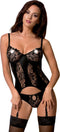 Obsessive Body met Mesh en Kant – Erotische Body – One Size – Zwart