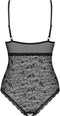 Obsessive Body met Rozen Motief en Open Kruis – Erotische Body – Maat S/M – Zwart