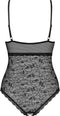 Obsessive body met Rozen Motief en Open Kruis – Erotische Body – Maat L/XL – Zwart