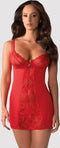Obsessive Chemise MiAmor - Erotische Lingerieset - Maat XXL - Rood