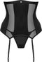 Obsessive - Chic Amoria Open Korset en String - Zwart