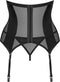 Obsessive - Chic Amoria Open Korset en String - Zwart