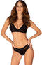 Obsessive - Chic Amoria Tweedelige Open Set - Zwart | Lingerie Set | Lingerie Setjes