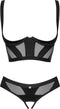 Obsessive - Chic Amoria Tweedelige Open Set - Zwart