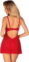Obsessive - Chilisa Babydoll en String - Rood