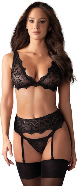 Obsessive Emperita - Erotische Lingerieset - Maat L/XL - Zwart