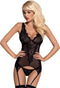 Obsessive Emperita inclusief String - Jarretelset - Maat S/M - Zwart