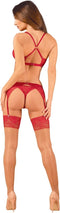 OBSESSIVE GARTER and STOCKINGS | Obsessive - Lacelove Stockings Red M/l