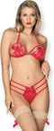 Obsessive Giftella - Erotische Lingerieset - Maat S/M - Rood
